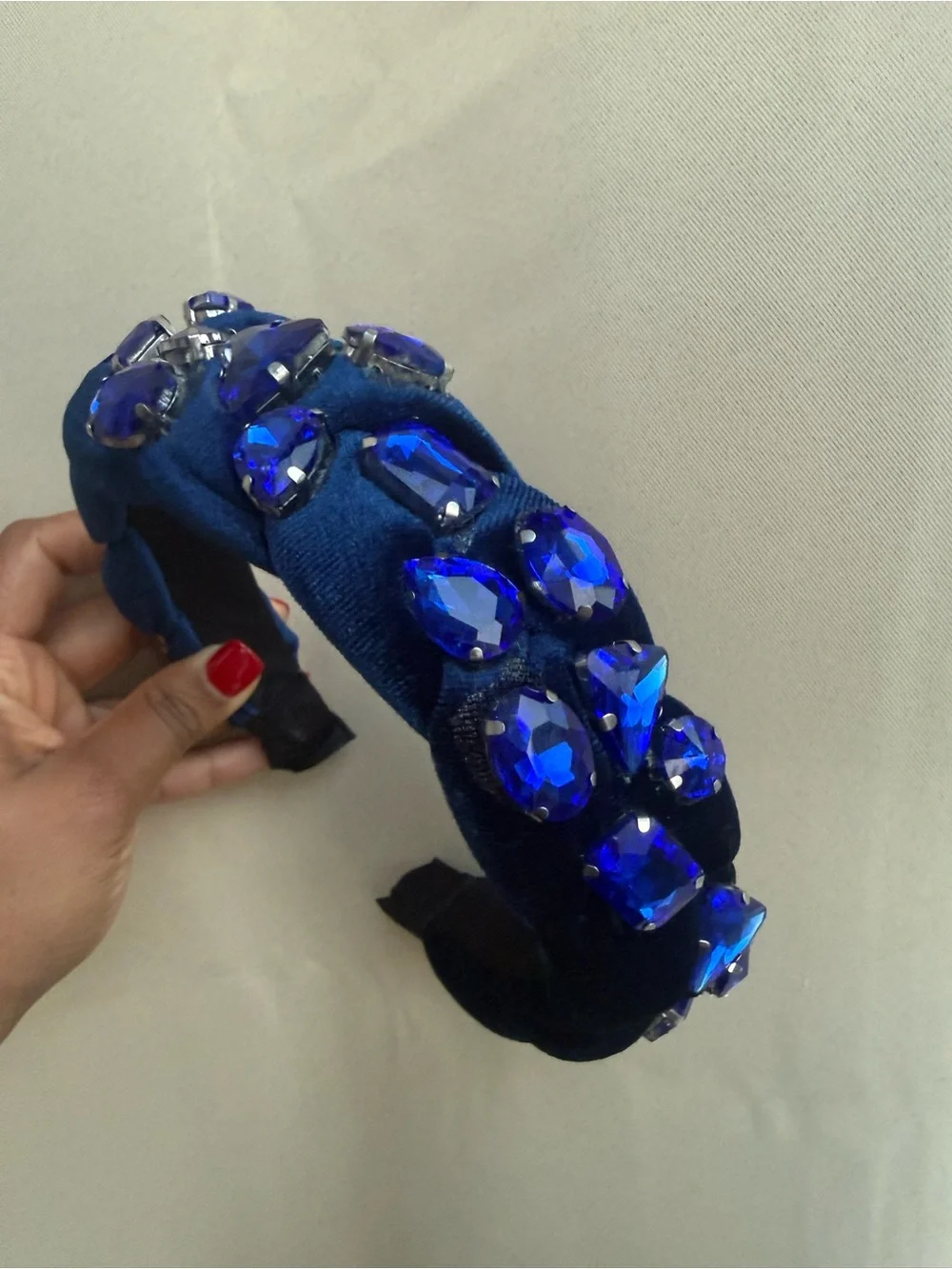 Embellished Braided Blue handmade Crystal Headband